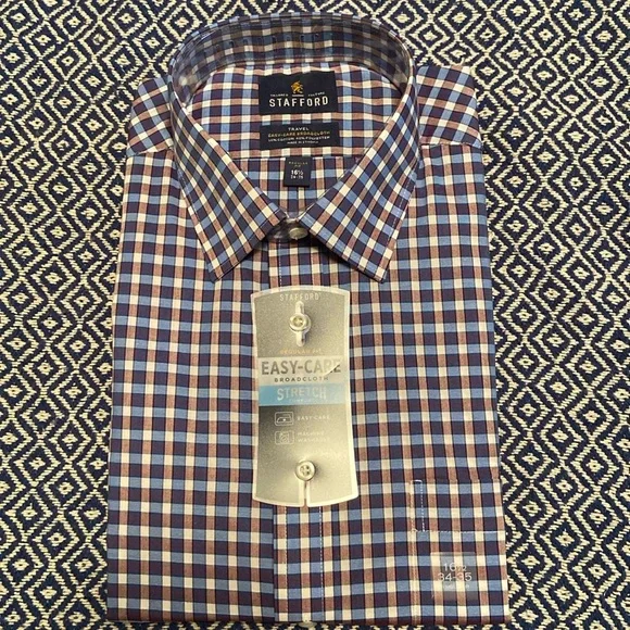 Stafford | Shirts | Stafford Mens Travel Regular Fit Long Sleeve Dress Shirt  | Poshmark